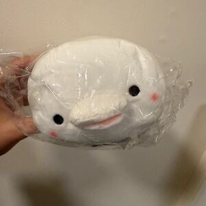 Cute White Plush Whale Toy